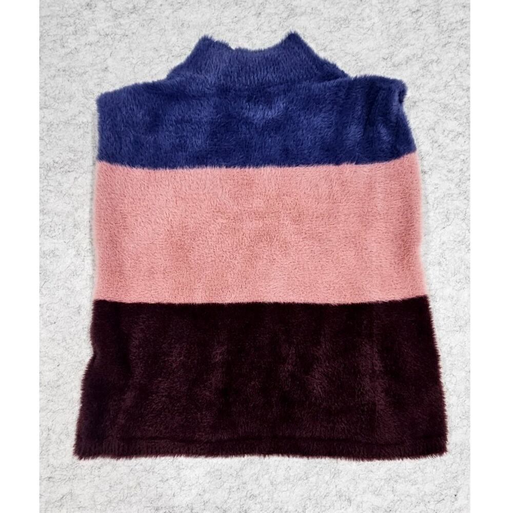 Maeve Colorblock Eyelash Sweater Top Vest, Sleeveless, Fuzzy, Soft, Sz XS - Picture 3 of 9